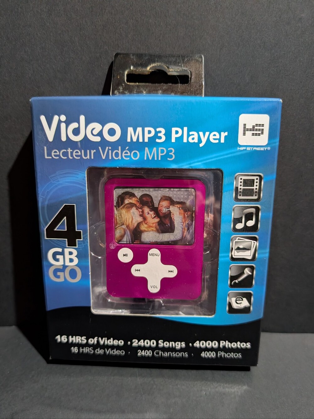 Hip Street Video MP3 Player 4GB Music Videos Pictures Ebook New Sealed